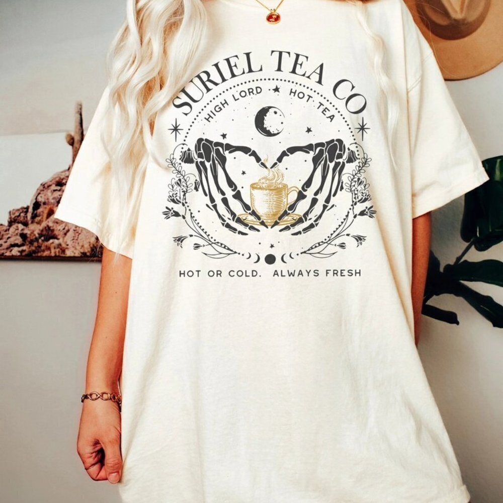 Suriel Tea Co Book Lover Fantasy Quote Graphic T Shirt